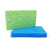 Multipurpose Cellulose Kitchen Sponge, 2 Pack, - VP2, color may vary, Blue/Green