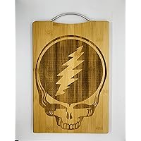 Music Engraved Cutting Boards - Custom Chopping Block with Metal Handle for Kitchen - Bamboo Wood with Laser-Engraved Design - Wedding, Anniversary - 12