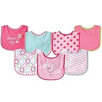 Unisex Baby Cotton Terry Drooler Bibs with PEVA Back, Pink Balloon, One Size