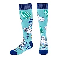 Hot Chillys Youth Fiesta Print Pattern Over-The-Calf Mid Volume Cushion Wintersports Socks