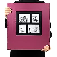 RECUTMS Photo Album 4x6 600 Photos Black Pages Large Capacity Leather Cover Wedding Family Photo Albums Holds 600 Horizontal and Vertical Photos (Pink, 600 pockets)