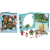 Disney Princess Moana Small Doll Story Pack with 1 Moana Doll, 5 Character Figures and 1 Accessory from the Movie