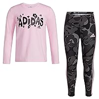 adidas Girls 2-piece Long Sleeve Swing Tee & Printed Legging Set2-Piece Clothing Set