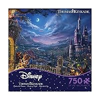 Ceaco Thomas Kinkade The Disney Collection Beauty and the Beast Dancing in the Moonlight Jigsaw Puzzle, 750 Pieces