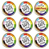 2/10/50/100Pcs YOU ARE SAFE WITH ME Pride Lapel Pins Bulk -LGBT Transgender Rainbow Lesbian Bisexual Gay Progressive Pin Brooch Badge for Men Women Clothes Bags Hats Gift