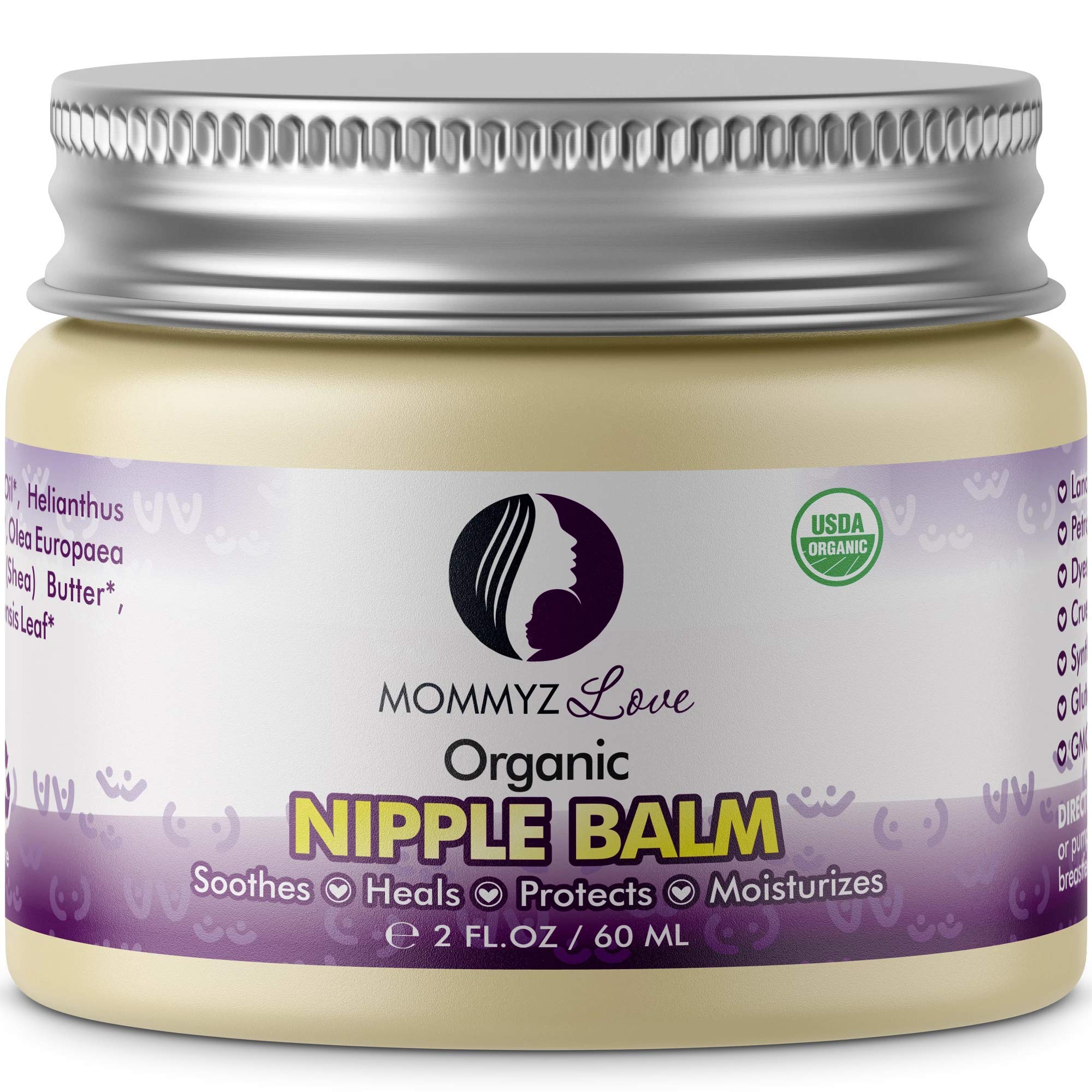 Best Nipple Cream for Breastfeeding Relief (2 oz) - Provides Immediate Relief To Sore, Dry And Cracked Nipples Even After A Single Use - PEDIATRICIAN TESTED - USDA Certified Organic (1 Jar)