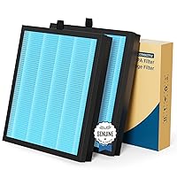 AROEVE MK07 Air Filter Replacement 4-in-1 High Efficient HEPA Air Filter for Dust Pollen Lint Pet Dander Smoke Standard (2 Packs)