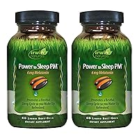 Irwin Naturals Power to Sleep PM - 60 Liquid Soft-Gels, Pack of 2 - with 6mg Melatonin, GABA, Ashwagandha, Valerian Root & L-Theanine - 60 Total Servings
