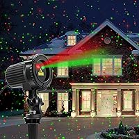 Christmas Laser Lights Outdoor,Red and Green Moving Outdoor Laser Light, Waterproof Garden House Decoration Laser Christmas Lights