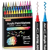 Acrylic Paint Pens 56 Сolors for Rock, Glass, Wood, Canvas, Fine Tip 0.7MM,  Suitable For Adults, Kids,Beginner And Teens 
