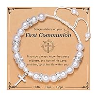 Girls Cross Bracelet, Baptism Gifts for Girl, Confirmation First Communion Gifts Bracelets for Girls Teens