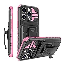 Phone Case Compatible with Samsung Galaxy A13 4G/5G Case with 360° Rotation Belt Clip Pouch Holster,Military Grade Protection Heavy Duty Shockproof Phone Cover with Kickstand Phone Cover (Color : PIN