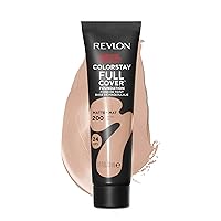 Revlon Liquid Foundation, ColorStay Face Makeup for Normal and Dry Skin, Longwear Full Coverage with Matte Finish, Oil Free, 200 Nude, 1.0 Oz