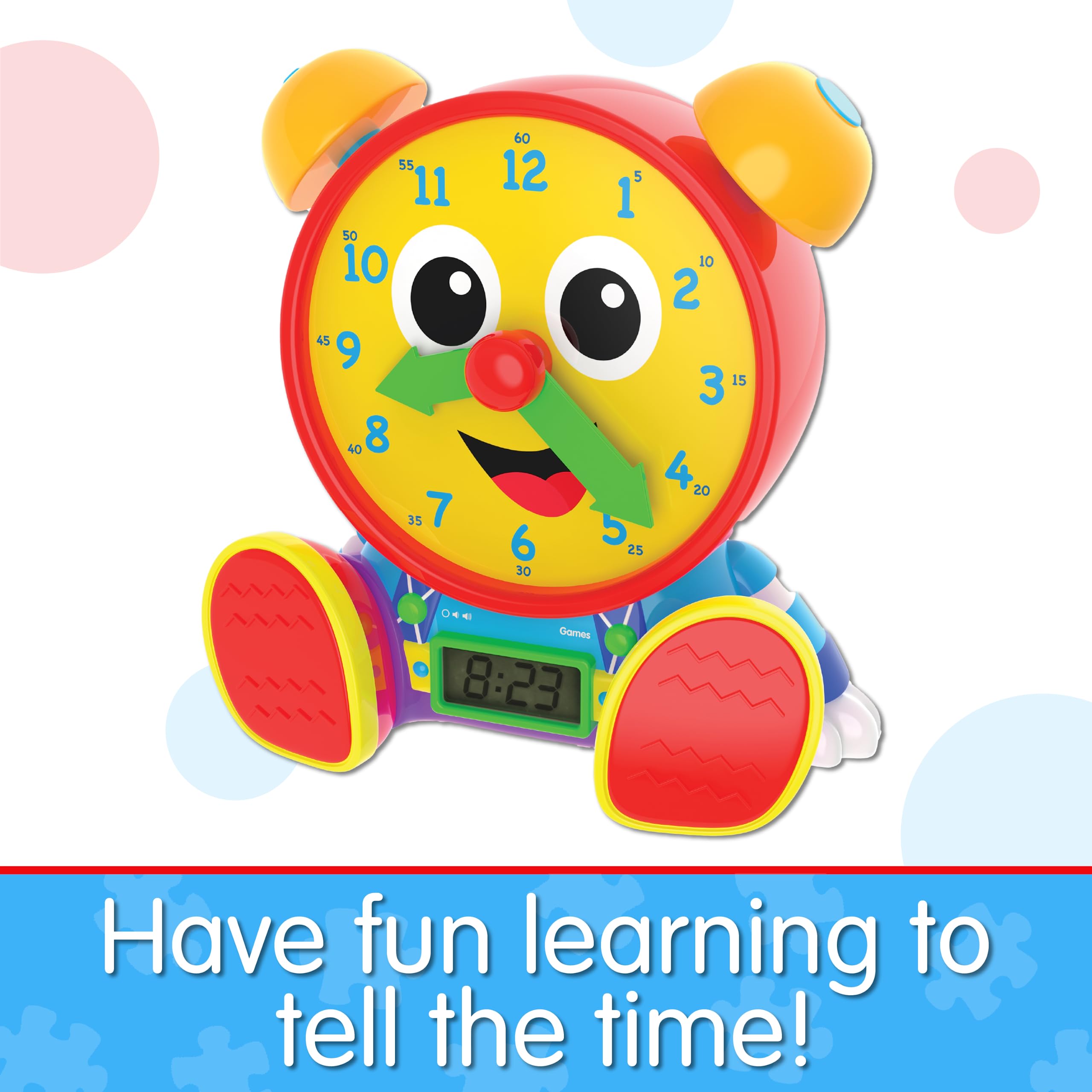The Learning Journey - Telly Jr. Teaching Time Clock - Primary Color - Telling Time Teaching Clock - Toddler Toys & Gifts for Boys & Girls Ages 3 Years and Up - Award Winning Toys
