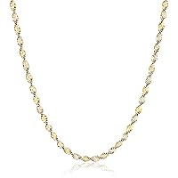 Amazon Collection Sterling Silver 18k Gold Two Tone 2.3mm Twisted Butterfly Chain Necklace