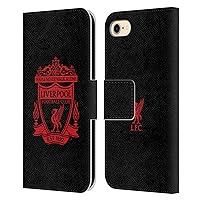 Head Case Designs Officially Licensed Liverpool Football Club Black 1 Crest 2 Leather Book Wallet Case Cover Compatible with Apple iPhone 7/8 / SE 2020 & 2022