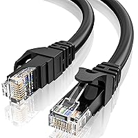 10m Ethernet Cable Cat6, Long High Speed Internet Cable 10 Meter, 23AWG RJ45 Gigabit LAN Cable, 1Gbps 250MHz UTP Network Cable, Black Round Patch Cable for Router Modem Switch (10 Cable Clips)