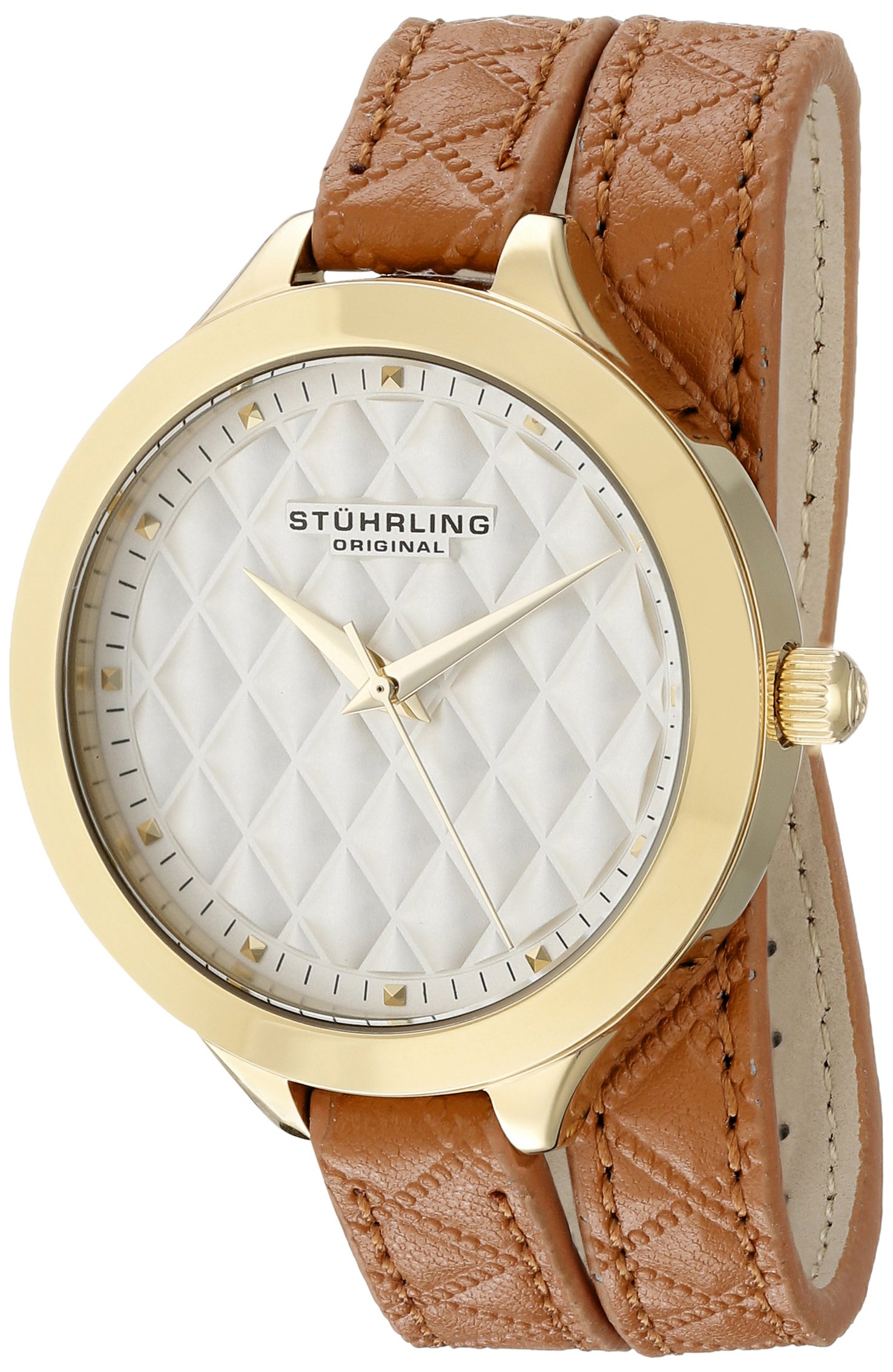 Stuhrling Original Women's 658.02 Vogue Beige Wrap Around Leather Strap Watch