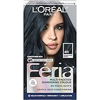 Feria Multi-Faceted Shimmering Permanent Hair Color, 411 Downtown Denim, Pack of 1 Hair Dye Kit