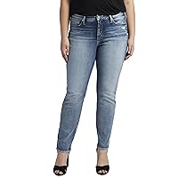 Silver Jeans Co. Women's Plus Size Most Wanted Mid Rise Straight Leg Jeans