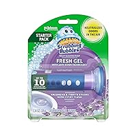 Toilet Gel Stamps, Fresh Gel Toilet Cleaning Stamps, Helps Keep Toilet Clean and Helps Prevent Limescale & Toilet Rings, Lavender Scent, 1 Dispenser with 6 Stamps