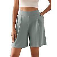 ODODOS Modal Soft Wide Leg Shorts for Women High Waist Casual Relaxed Shorts with Pockets-Inseam 4