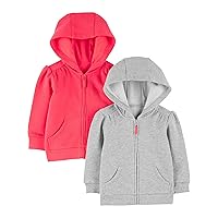Baby Girls' 2-Pack Fleece Full-Zip Hoodies