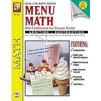Remedia Publications REM101A Menu Math: Old-Fashioned Ice Cream Parlor Book, Addition and Subtraction Book, 8.4
