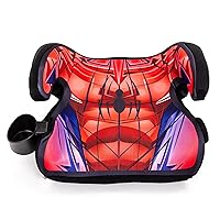 KidsEmbrace Marvel Avengers Spider-Man New Suit Backless Booster Car Seat with Seatbelt Positioning Clip, Red, Blue, and Black