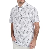 Mens Hawaiian Golf Polo Shirts Moisture Wicking Performance Funny Print Casual Short Sleeve Collared Shirt