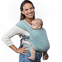 Boba Pre-Wrapped Baby Wrap Carrier with Buckle, Easy Adjust Soft Infant Baby Carrier Hybrid for Boy or Girls, Baby Sling for Newborn up to 35 lbs (Sea Mist)