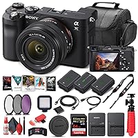 Sony Alpha a7C Mirrorless Digital Camera with 28-60mm Lens (Black) (ILCE7CL/B) + 64GB Memory Card + 2x NP-FZ-100 Battery + Corel Photo Software + Case + External Charger + Card Reader + More (Renewed)