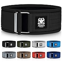 Quick Locking Premium Weight Lifting Belt - Powerlifting, Cross Training for Men and Women - 4 Inch Wider Back Support, 100% Metal Buckle - Professional Fitness, Olympic Lifting, Deadlift