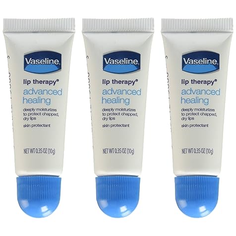Vaseline Lip Therapy Advanced Petroleum Jelly, 3 Count