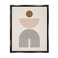 Abstract Boho Shapes Framed Floater Canvas Wall Art by LSR Design Studio