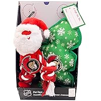 Pets First NHL Ottawa Senators Santa Rope Toy and Stuffed Christmas Tree Toy Boxset, Set of 2 Dog Toys, Holiday Toys for Dogs with NHL Team Logo