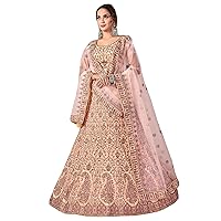 Pale Yellow Thread and Sequin Embroidered Designer Indian Women Wedding Wear Georgette Bridal Lehenga Choli 1112