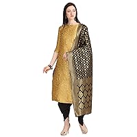 Unstitched Woven Cotton Salwar Suit Traditional Salwar Kurta for Women (Light Yellow)