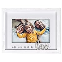 Malden International Designs All You Need Is Love 4x6 White Matted Photo Frame with Love Word Attachment
