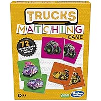 Hasbro Gaming Trucks Matching Game, Fun Preschool Board Game for 1+ Players, Memory Matching Card Game for Kids, Ages 3+ (Amazon Exclusive)
