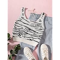 Women's Tops Shirts Sexy Tops for Women Zebra Striped Knit Top