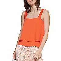 DKNY Women's Flattering Top Cropped Two-Tone Shirt