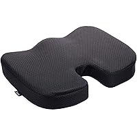 DMI Seat Cushion for Coccyx, Sciatica and Tailbone Pain to be Used on Dining Room Chairs, Desk Chairs, in Cars or on Wheelchairs, Memory Foam, Black,Contoured (Pack of 10)
