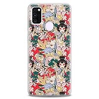 TPU Case Compatible with Samsung Galaxy F52 5G F23 M80s M62 M30 F62 M20 M10 M02 Clear Japanese Soft Lightweight Print Great Wave Off Kanagawa Traditional Design Flexible Slim fit Silicone