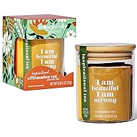 Gourmet, Inspirational Affirmation Tea Gift Set, Includes Glass Storage Jar and 5 Flavors of Tea with Positive Self Affirmations, Set of 25