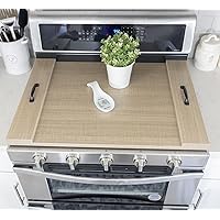 Noodle Board Stove Covers with Handles, Durable Extra Thick Laminate Wood Handmade Cookware, Counter Space Top Covers for Electric Stoves & Sink Farmhouse Rustic Decorative Tray for Kitchen