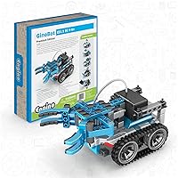 Engino Education GinoBot Premium Edition Homeschooling and Classroom Kit for Ages 7+, Includes Ultrasound, Rechargeable Battery, PCB Adaptor Plate, and Mechatronics Add-On, in Carton Box