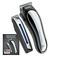 USA Clipper Rechargeable Lithium Ion Cordless Haircutting Clipper & Battery Trimming Combo Kit – Electric Clipper for Grooming Heads, Beards, & All Body Grooming – Model 79600-2101P