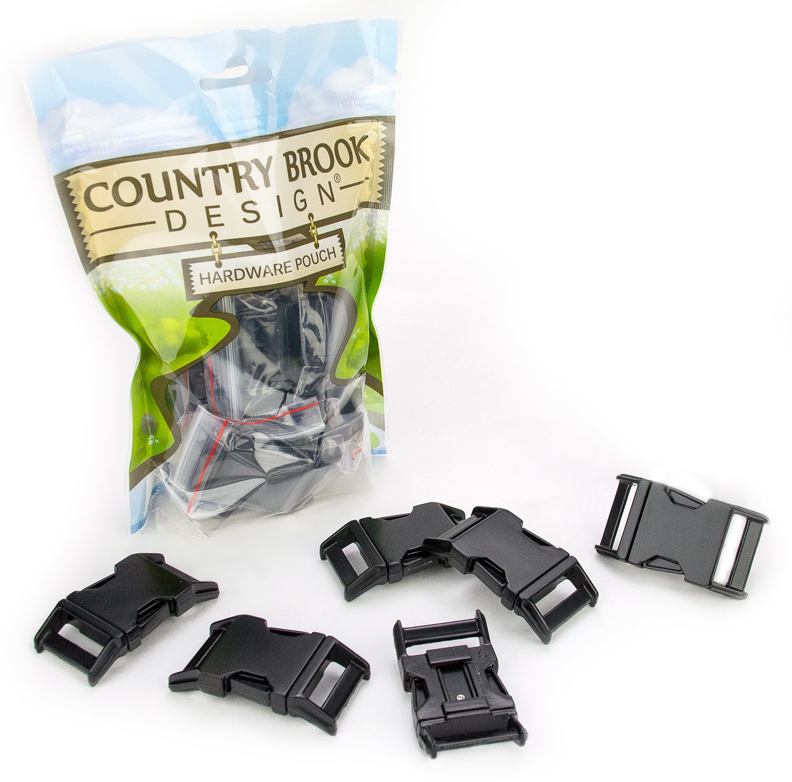 50 - Country Brook Design - 3/4 Inch Black Powder Coated Contoured Buckle