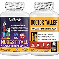 Bundle of Height Growth Formula: Doctor Taller for Children (8+) & Teens - Helps Height Growth, Bone Strength Tall Kids for Kids 60 Chewable Tablets for Kids 2 to 9 - Helps Kids' Grow Taller